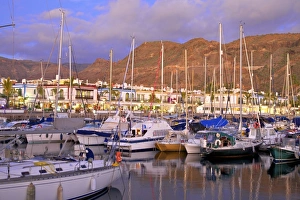 Mast Prints: Harbour at Puerto de Morgan, Gran Canaria, Canary Islands, Spain, Atlantic Ocean, Europe