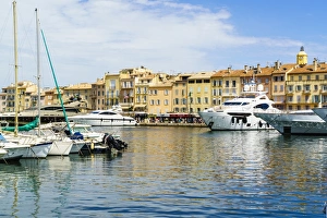 Traditionally French Prints: Harbour, Saint-Tropez, Var, Cote d Azur, Provence, France, Mediterranean, Europe