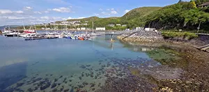 Navigation Prints: Harbour scene with boats and clear water in Mallaig on a sunny day in Scotland