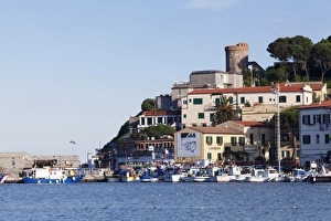 Harbour with Torre della Marina, Marina di Campo, Island of Elba, Livorno Province