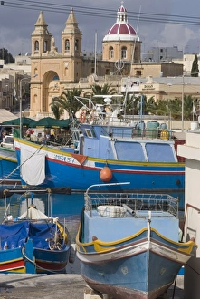 Malta Prints: Harbour view, Marsaxlokk, Malta, Mediterranean, Europe