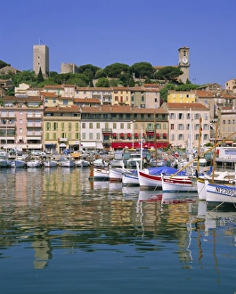 Town House Prints: Harbour and waterfront, Cannes, Cote d Azur, Alpes-Maritimes, Provence