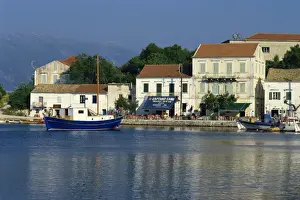 Cephalonia Prints: Harbour and waterfront of the northern fishing village of Fiskardo