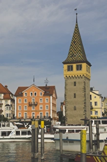 Bodensee Prints: Harbour waterfront with observation tower