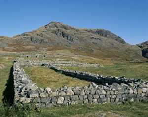 Hardknott Roman fort, Cumbria, England, United Kingdom, Europe