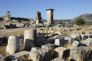Lycian Prints: Harpy monument and Lycian tomb, Xanthos, Kalkan, Lycia, Anatolia, Turkey, Asia Minor