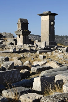 Harpy monument and Lycian tomb, Xanthos, Kalkan, Lycia, Antalya Province, Mediterranean Coast