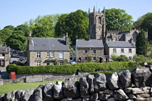 Hartington Prints: Hartington Village and church, Peak District, Derbyshire, England, United Kingdom, Europe