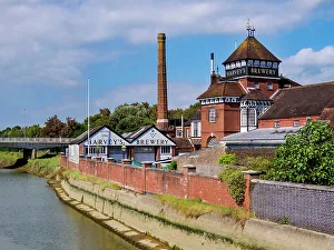 Green Spaces Prints: Harvey's Brewery and River Ouse, Lewes, East Sussex, England, United Kingdom, Europe