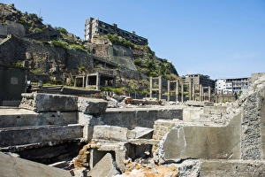 Kyushu Prints: Hashima Island Gunkanjima (Warship Island), Nagasaki, Kyushu, Japan, Asia