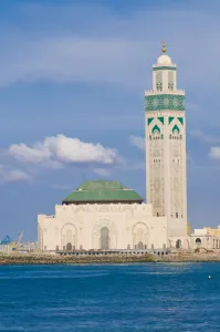 The Hassan II Mosque, largest mosque in Morocco, Casablanca, Morocco, North Africa The Hassan II Mosque, largest mosque in Morocco, Casablanca, Morocco, North Africa