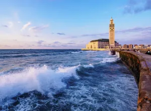 Casablanca Prints: The Hassan II Mosque at sunset, Casablanca, Casablanca-Settat Region, Morocco