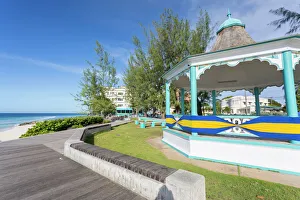 Barbados Prints: Hastings Bandstand and Beach, Christ Church, Barbados, West Indies, Caribbean, Central
