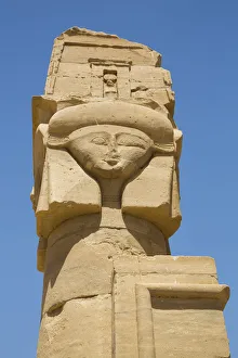Nubia Prints: Hathor Headed Column, Chapel of Qartasa, Kalabsha, UNESCO World Heritage Site, near Aswan