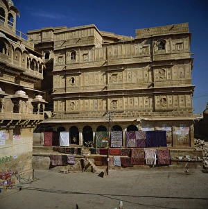 Jaisalmer Prints: Havelis, sandstone houses built by wealthy merchants, Jaisalmer, Rajasthan state