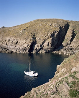 S Ark Prints: Havre Gosselin anchorage, west coast, Sark, Channel Islands, United Kingdom, Europe