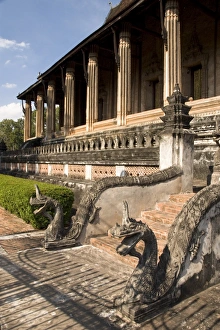 Naga Prints: Haw Phra Kaew (Ho Phra Keo), Vientiane, Laos, Indochina, Southeast Asia, Asia
