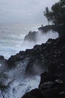 Moody Prints: Two Hawaiians fish at Mackenzie State Park