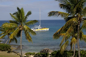 Recreational Boats Prints: Hawksbill Beach, Hawksbill Hotel