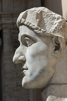 4th Century Prints: Head of Constantine 1, dated AD 4, Capitoline Museum, Ancient Rome, Rome, Lazio, Italy