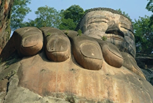 Finger Prints: Head and fingers of the Giant Buddha statue of Lechan, south west China