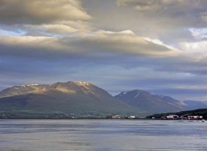 Akureyri Prints: The head of the fjord from the jetty in Akureyri harbour