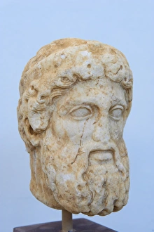 Art Work Prints: Head of a statue, Archaeological Museum, Delos, UNESCO World Heritage Site