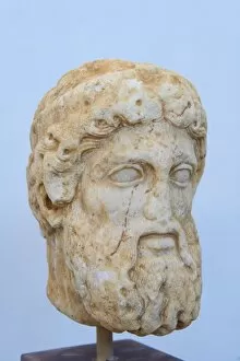 Greek Culture Gallery: Head of a statue, Archaeological Museum, Delos, UNESCO World Heritage Site