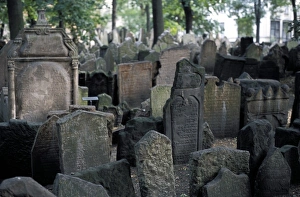 Head Stone Prints: Headstones in the graveyard of the Jewish Cemetery, Josefov, Prague, Czech Republic