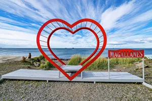 Must See Prints: Heart sign, Nao Victoria Museo, Shoreline of Punta Arenas, Patagonia, Chile, South America