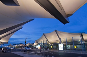 Terminals Prints: Heathrow Airport Terminal 5 at dusk, London, England, United Kingdom, Europe