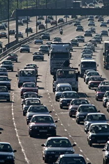 Traffic Collection: Heavy traffic on the M25 motorway in England, United Kingdom, Europe