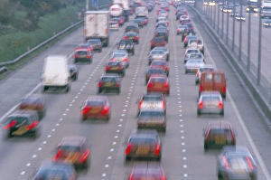 Motorway Prints: Heavy traffic on motorway, United Kingdom, Europe
