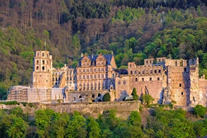 Renovation Prints: Heidelberg Castle above the Altstadt (Old Town), Heidelberg, Baden-Wurttemberg, Germany