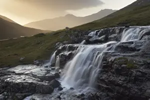Faroes Prints: Heljardalsa waterfall in Saksunardalur valley near Saksun, Streymoy, Faroe Islands