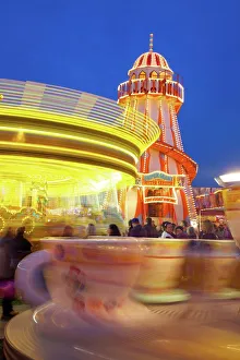 Towers Prints: Helter Skelter, Goose Fair, Nottingham, Nottinghamshire, England, United Kingdom, Europe