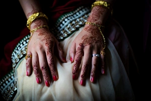 Bride Prints: Henna on brides hands, United Kingdom, Europe
