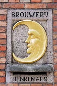 Sign Collection: Henri Maes Belgian Beer, Brewery, old town, UNESCO World Heritage Site