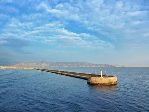 Lighthouses Prints: Heraklion Harbour at sunrise, City of Heraklion, Crete, Greek Islands, Greece, Europe