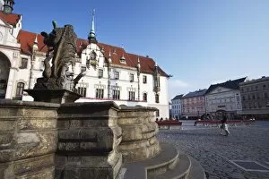 Images Dated 6th August 2009: Hercules Fountain in front of Town Hall In Upper Square (Horni Namesti)