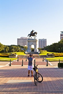 Texas Prints: Hermann Park, Sam Houston monument, Houston, Texas, United States of America, North