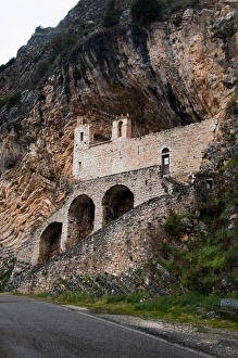 Rock Cliffs Prints: Hermitage of San Cataldo, Cottanello, Rieti, Lazio (Latium), Italy, Europe