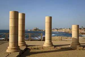 Caesarea Prints: Herods Palace ruins, Caesarea, Israel, Middle East
