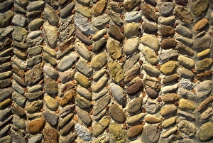 Beige Prints: Herringbone wall, Yorkshire, England, United Kingdom, Europe