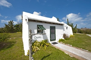 Colonialism Prints: Heydon Trust Chapel dating from 1616, Somerset, Bermuda, Central America