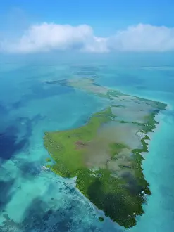 Kayaking Prints: Hick's Cayes, aerial view, Belize District, Belize