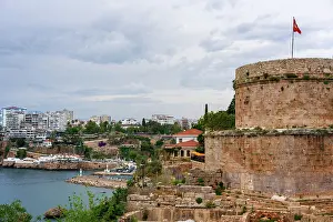 Turkish Prints: Hidirlik tower stands tall with Turkish flag waving in wind
