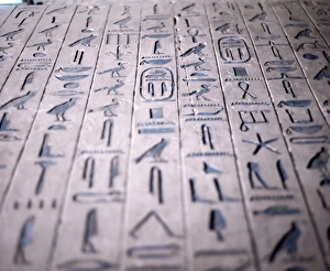Hieroglyphic Prints: Hieroglyphics in the interior of the pyramid of Unas, Sakkara (Saqqarah)