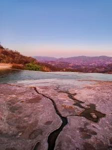 Oaxaca Prints: Hierve el Agua pool at dusk, San Lorenzo Albarradas, Oaxaca State, Mexico