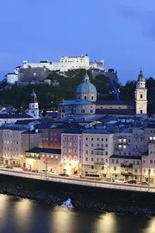 Images Dated 23rd April 2011: High angle view of the old town, UNESCO World Heritage Site, with Hohensalzburg Fortress